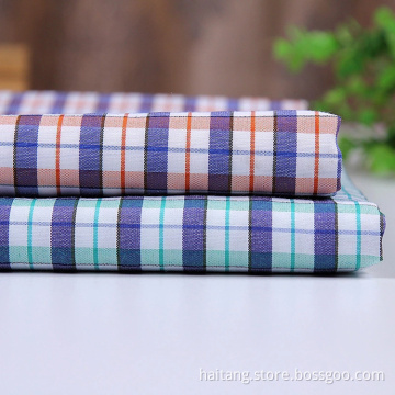Check Polyester fabric Bright Woven Cloth Smooth Shirt